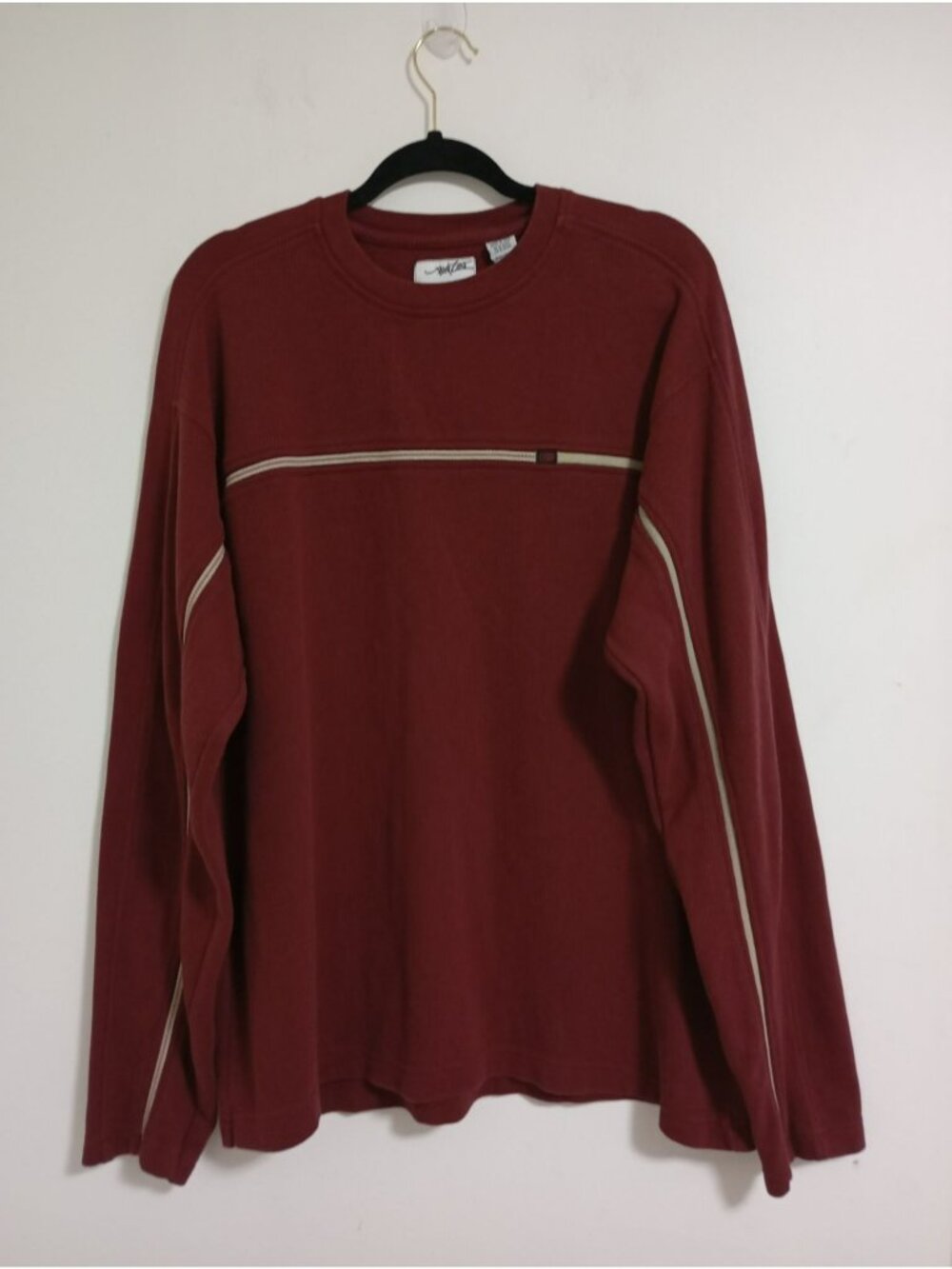Vintage Point Zero Mens Sweatshirt Size XL Burgundy Ribbed Pullover 100% Cotton